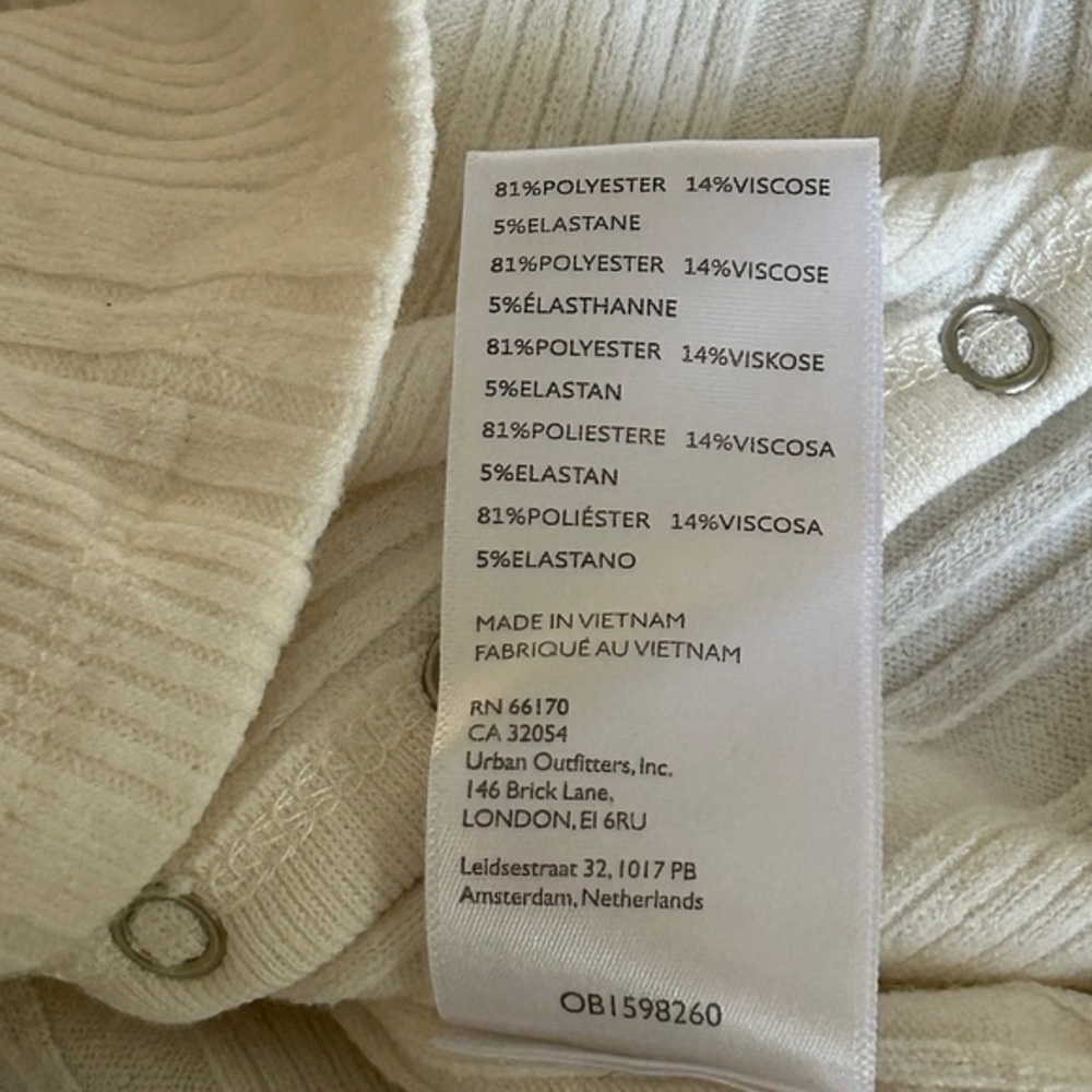 BDG Cream Ribbed Button-Up‎ Blouse - Picture 7 of 7